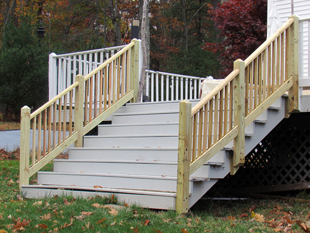 Porch steps stair railings rebuilt