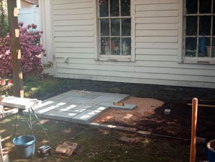 cultured bluestone patio in progress